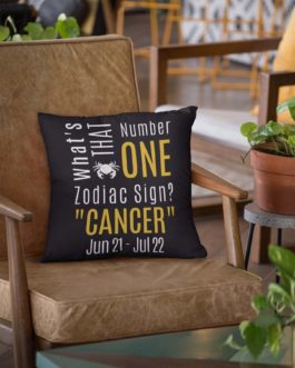 What’s That Number One Zodiac Sign? Cancer | Black Accent Throw Pillows | Gold Print | 2022 Collection