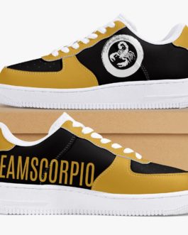 Team Scorpio | Low-Top Leather Sport Sneakers | Black & Gold | 2022 Collection