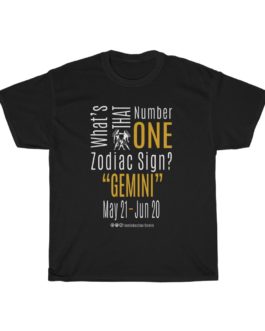 What’s That Number One Zodiac Sign? Gemini | Black Premium Unisex T-Shirt | Gold Print | 2022 Collection