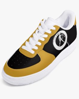 Team Libra | Low-Top Leather Sport Sneakers | Black & Gold | 2022 Collection