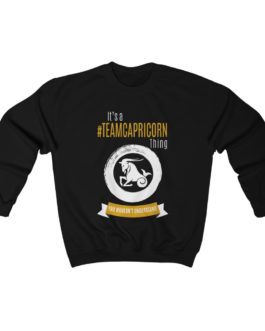 It’s A Team Capricorn Thing | Black Premium Unisex Heavy Blend™ Sweatshirt | Gold Print | 2022 Collection