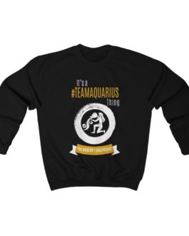 It’s A Team Aquarius Thing | Black Premium Unisex Heavy Blend™ Sweatshirt | Gold Print | 2022 Collection