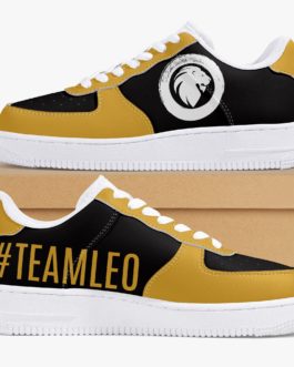 Team Leo | Low-Top Leather Sport Sneakers | Black & Gold | 2022 Collection