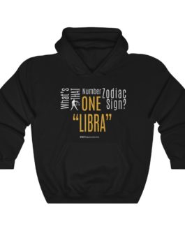 What’s That Number One Zodiac Sign? Libra | Black Premium Unisex Heavy Blend™ Hooded Sweatshirt | Gold Print | 2022 Collection