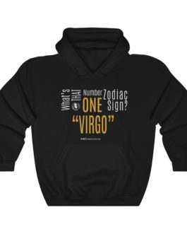 What’s That Number One Zodiac Sign? Virgo | Black Premium Unisex Heavy Blend™ Hooded Sweatshirt | Gold Print | 2022 Collection