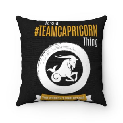 It's A Team Capricorn Thing! | Black Accent Throw Pillows | Gold Print | 2022 Collection - Image 6