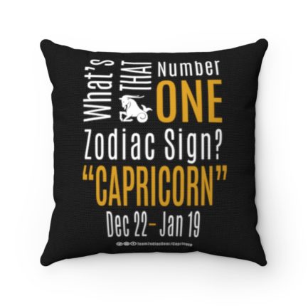 What's That Number One Zodiac Sign? Capricorn | Black Accent Throw Pillows | Gold Print | 2022 Collection - Image 4