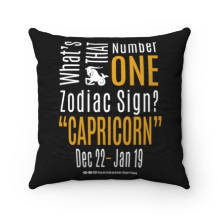 What's That Number One Zodiac Sign? Capricorn | Black Accent Throw Pillows | Gold Print | 2022 Collection - Image 6