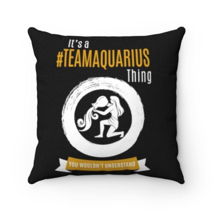 It's A Team Aquarius Thing! | Black Accent Throw Pillows | Gold Print | 2022 Collection - Image 4