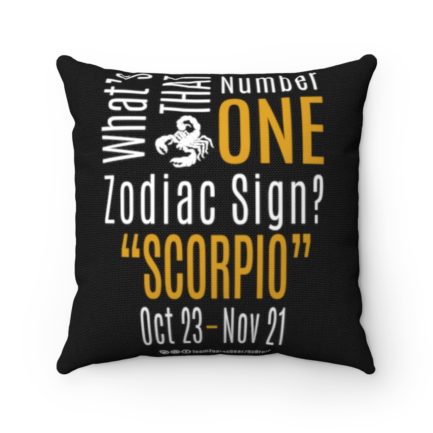 What's That Number One Zodiac Sign? Scorpio | Black Accent Throw Pillows | Gold Print | 2022 Collection - Image 4