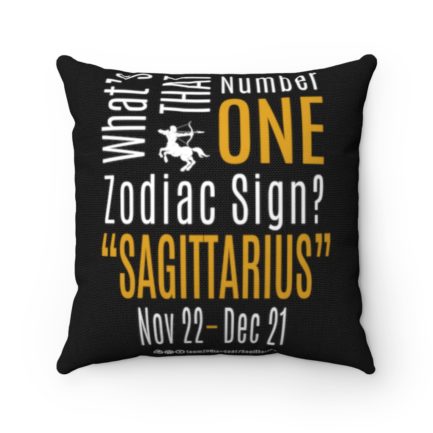 What's That Number One Zodiac Sign? Sagittarius | Black Accent Throw Pillows | Gold Print | 2022 Collection - Image 4