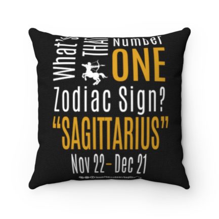 What's That Number One Zodiac Sign? Sagittarius | Black Accent Throw Pillows | Gold Print | 2022 Collection - Image 6