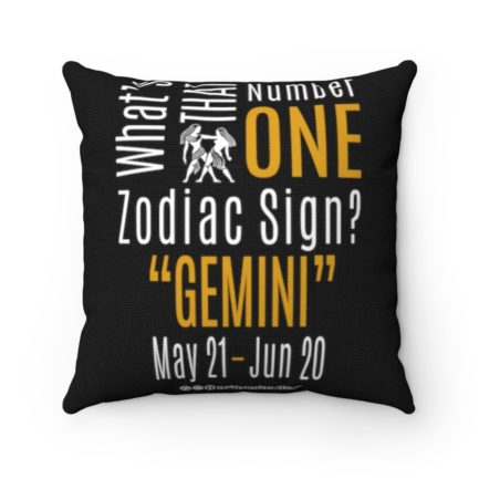 What's That Number One Zodiac Sign? Gemini | Black Accent Throw Pillows | Gold Print | 2022 Collection - Image 3