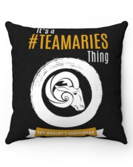 It’s A Team Aries Thing! | Black Accent Throw Pillows | Gold Print | 2022 Collection