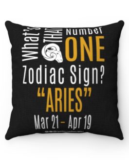 What’s That Number One Zodiac Sign? Aries | Black Accent Throw Pillows | Gold Print | 2022 Collection