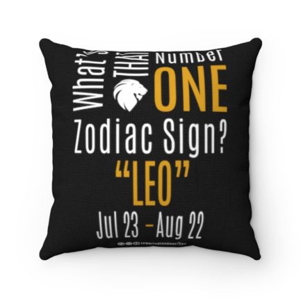 What's That Number One Zodiac Sign? Leo | Black Accent Throw Pillows | Gold Print | 2022 Collection - Image 2