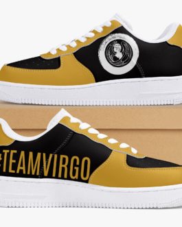 Team Virgo | Low-Top Leather Sport Sneakers | Black & Gold | 2022 Collection