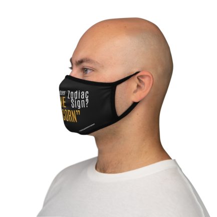 What's That Number One Zodiac Sign Mask | Capricorn | Black Fitted Face Mask | Gold Print | 2022 Collection - Image 3