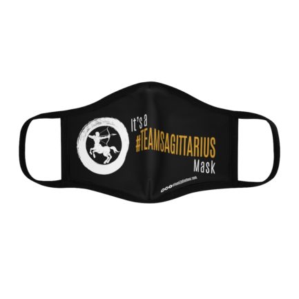 It's A Team Sagittarius Mask | Black Fitted Face Mask | Gold Print | 2022 Collection