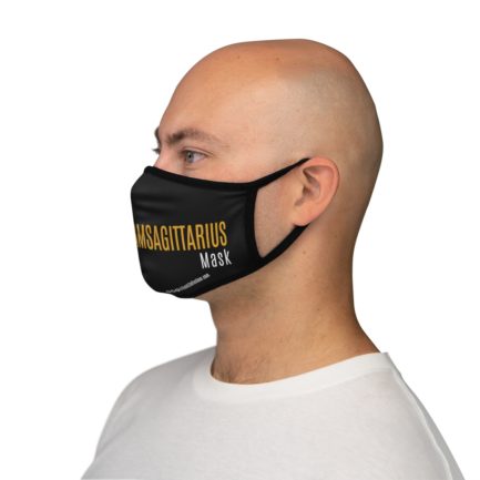 It's A Team Sagittarius Mask | Black Fitted Face Mask | Gold Print | 2022 Collection - Image 3