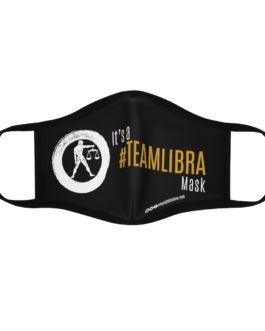 It’s A Team Libra Mask | Black Fitted Face Mask | Gold Print | 2022 Collection