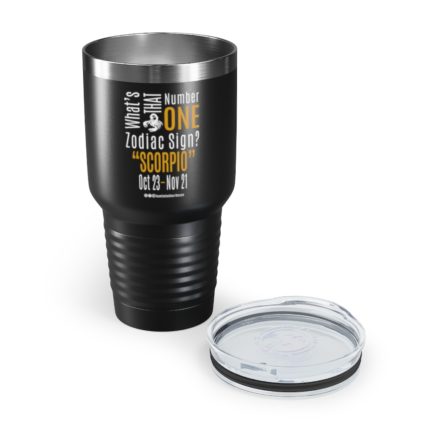 What's That Number One Zodiac Sign? Scorpio | Black 30 oz. Insulated Tumbler | Gold Print | 2022 Collection - Image 5