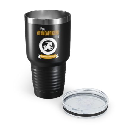 It's A Team Capricorn Thing | Black 30 oz. Insulated Tumbler | Gold Print | 2022 Collection - Image 5