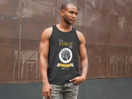 It's A Team Leo Thing! | Black Premium Unisex Jersey Tank Top | Gold Print | 2022 Collection - Image 2