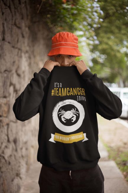 It's A Team Cancer Thing | Black Premium Unisex Heavy Blend™ Sweatshirt | Gold Print | 2022 Collection - Image 2