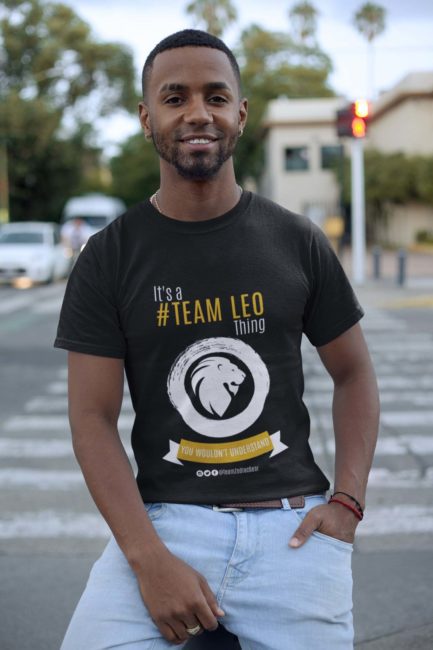 It's A Team Leo Thing! | Black Premium Unisex T-Shirt | Gold Print | 2022 Collection - Image 2