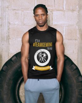 It’s A Team Gemini Thing! | Black Sleeveless Tee | Gold Print | 2022 Collection