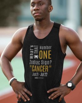 What’s That Number One Zodiac Sign? Cancer| Black Premium Unisex Jersey Tank Top | Gold Print | 2022 Collection